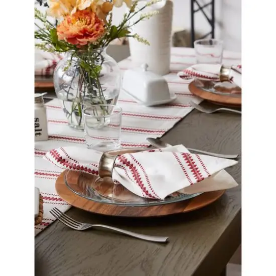 DII&reg; Barn Red Zig Dobby Stripe Cloth Dinner Napkins, 6ct. {7}