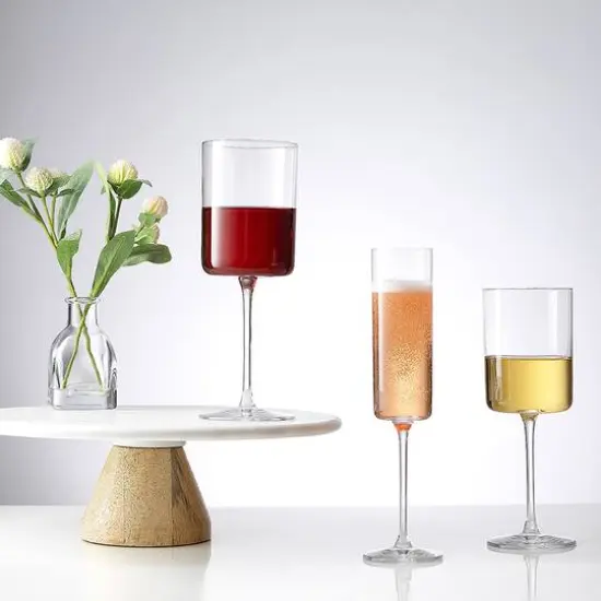 JoyJolt&reg; 14oz. Claire Crystal Cylinder Red Wine Glasses, 4ct. {7}