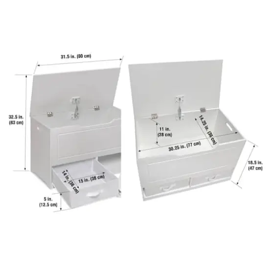 Badger Basket White Up & Down Toy & Storage Bench {9}