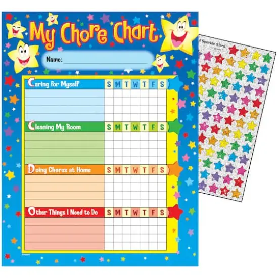 Trend Enterprises&reg; Stars Chore Charts, 3 Packs of 25 Sheets {3}