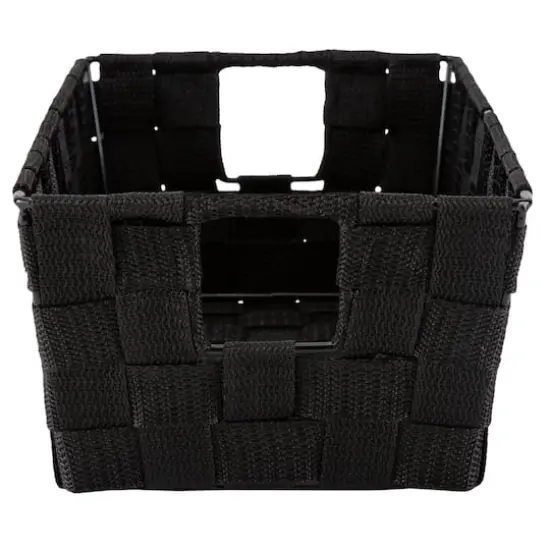 Simplify Small Black Woven Storage Shelf Baskets, 2ct. {8}