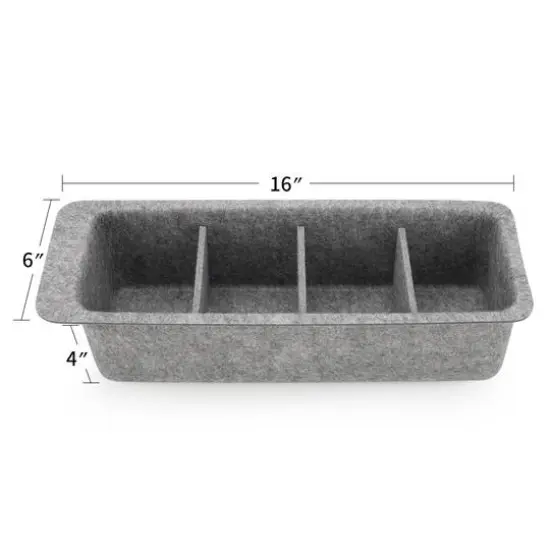 Welaxy Felt Adjustable 4 Slot Drawer Organizer Bin Gray {7}