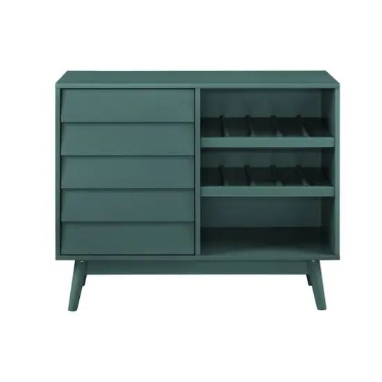 Walker Edison 36" Dark Teal Louvered Door Bar Cabinet {7}