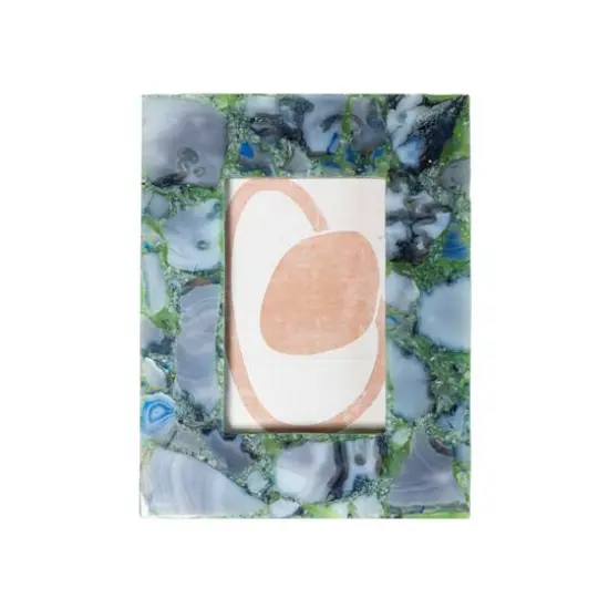 Hello Honey&reg; 4" x 6" Green & Gray Agate Photo Frame {4}