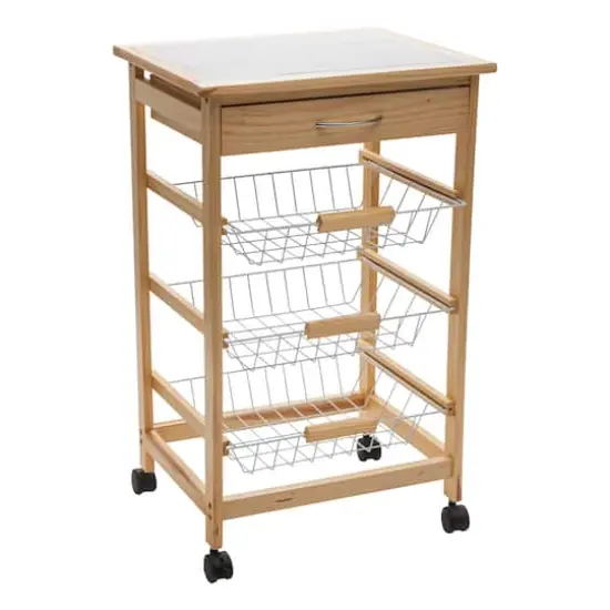 Organize It All 3-Tier Basket & Drawer Kitchen Cart {1}