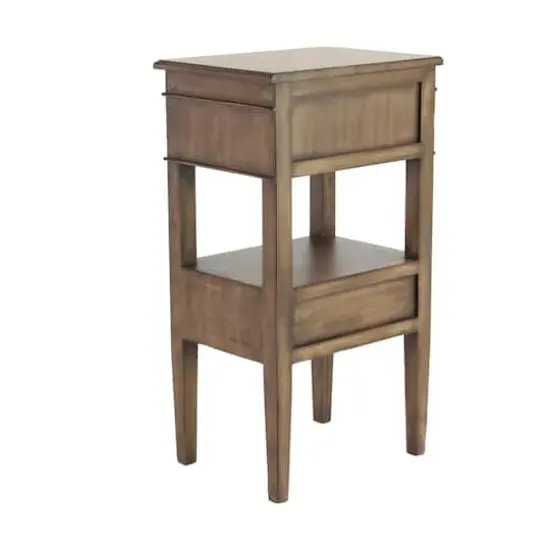 29" Pine Traditional Accent Table Distressed Brown {4}