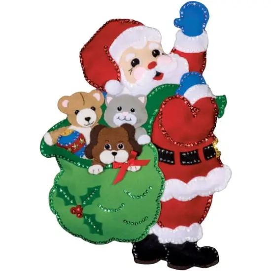 Design Works&trade; Santa & Friends Felt Wall Hanging Applique Kit {1}