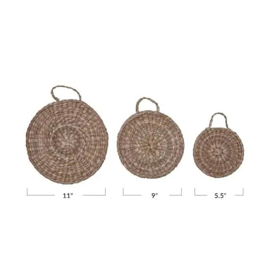 Hello Honey&reg; Brown Hand-Woven Bankuan Trivets with Handles Set {3}