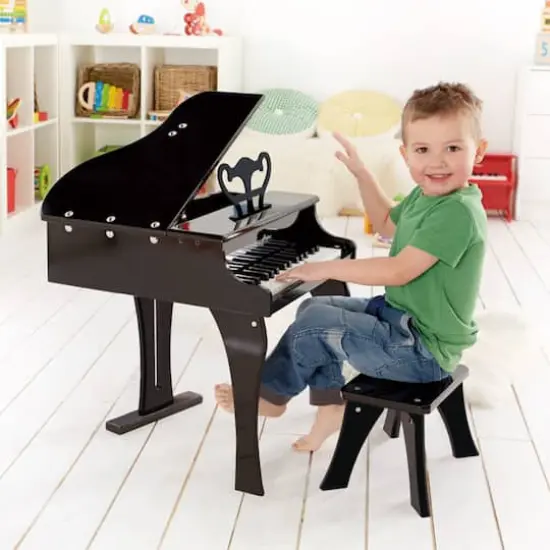 Hape Happy Grand Piano Black Wooden Musical Instrument {3}