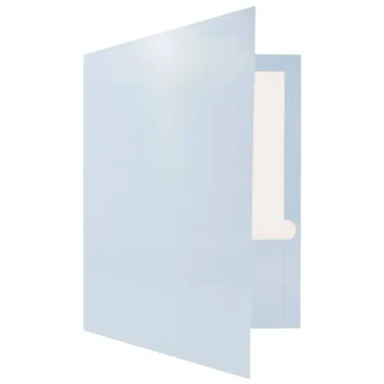 JAM Paper Glossy Laminated Two Pocket Folders, 100ct. Baby Blue {6}