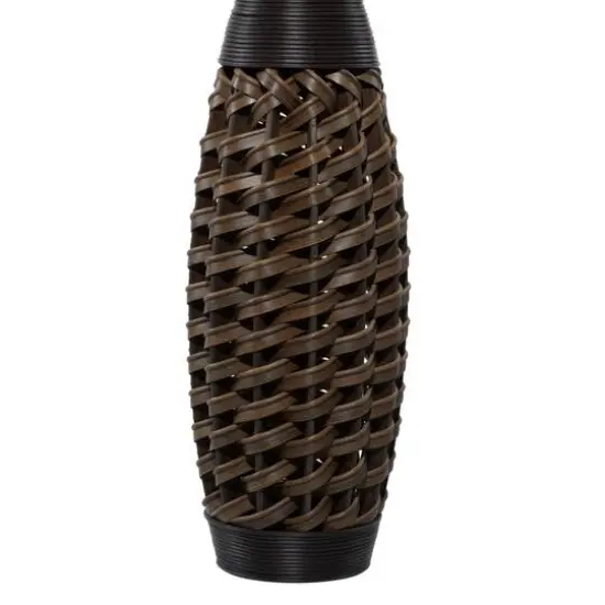 Brown Rattan Coastal Style Vase, 48" x 12" x 12" {5}