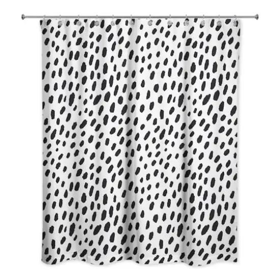 Monochromatic Spot Pattern 71" x 74" Shower Curtain {1}