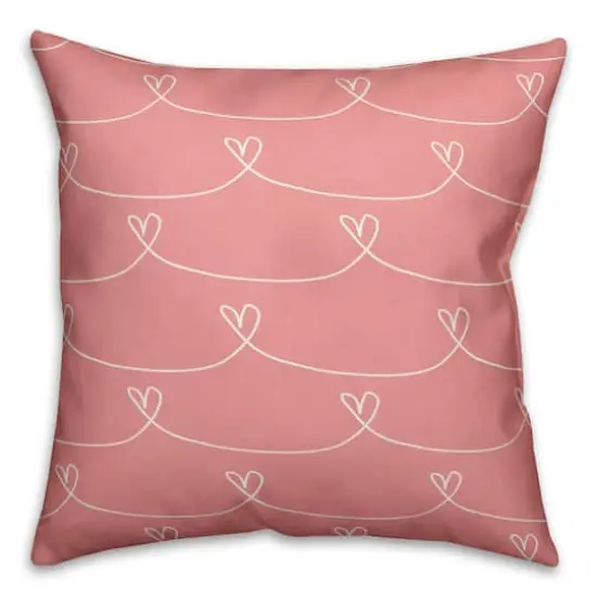Pink Hearts Throw Pillow {1}