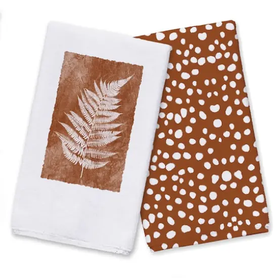 Terracotta Spots 16" x 25" Tea Towel Set of 2 {1}