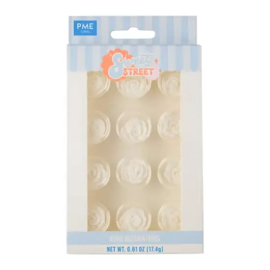 PME Cake Sweet Street&reg; Rose Icing Decorations, 12ct. White {1}