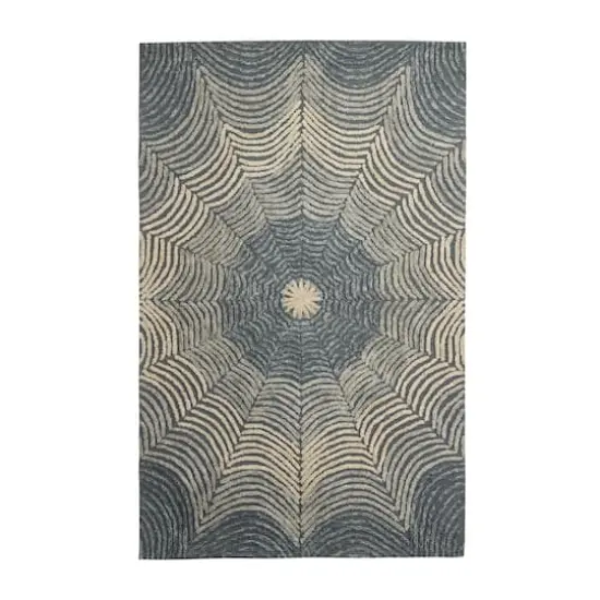 Light Gray Wool Contemporary Hand Hooked Rug, 5ft. x 8ft. {1}