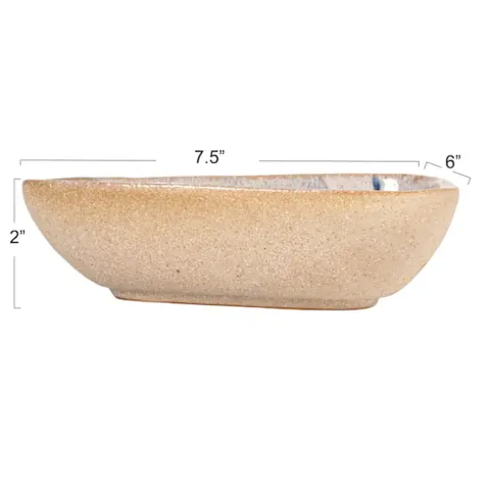 Hello Honey® 7.5" Multicolor Triangular Abstract Stoneware Bowl {11}
