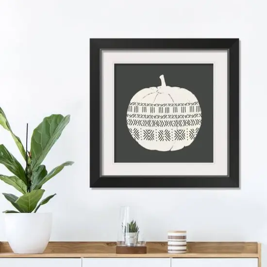 Patterned Pumpkin Halloween Print in Black Frame {4}