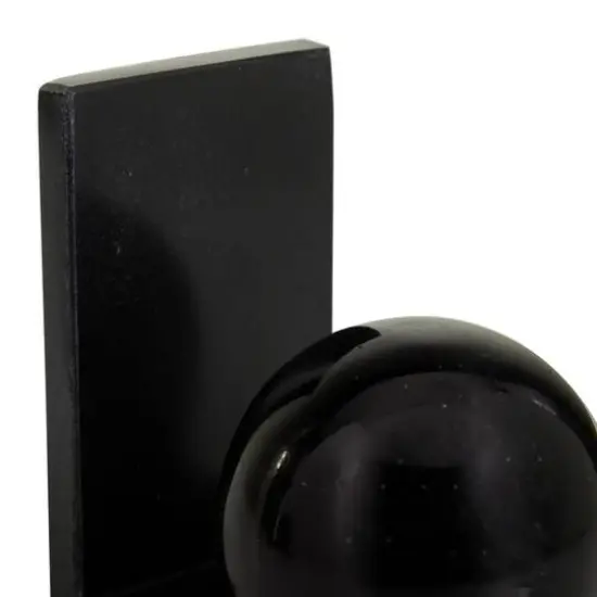 CosmoLiving by Cosmopolitan 6" Metallic Sphere & Marble Bookend Set Black {4}