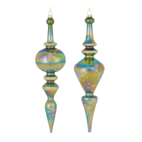 4ct. 13" Iridescent Glass Finial Drop Ornaments {1}
