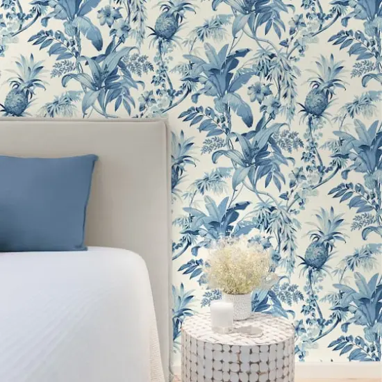 Tommy Bahama Malay Botanic Peel & Stick Wallpaper Bliss Blue {4}