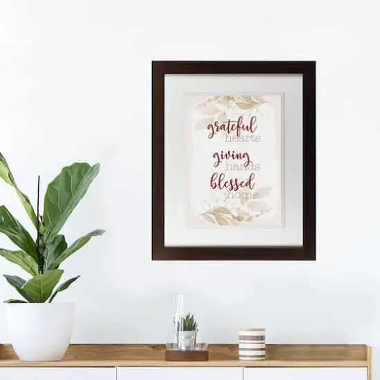 Grateful Giving Blessed Walnut Framed Print Under Plexiglass {4}