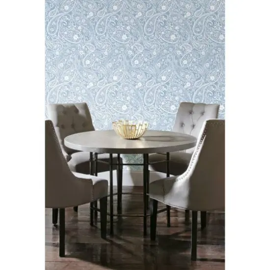 RoomMates Paisley Prince Peel & Stick Wallpaper Blue and White {8}