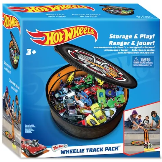 Tara Toy ZipBin Hot Wheels Wheelie Track Pack & Racetrack Mat {10}