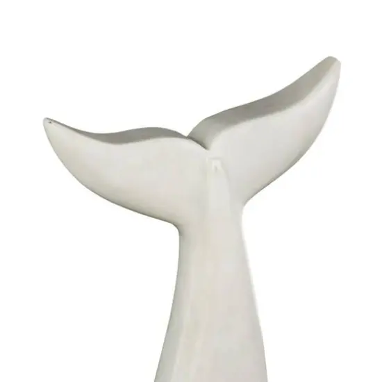 White Marble Whale Tail Sculpture Set {4}