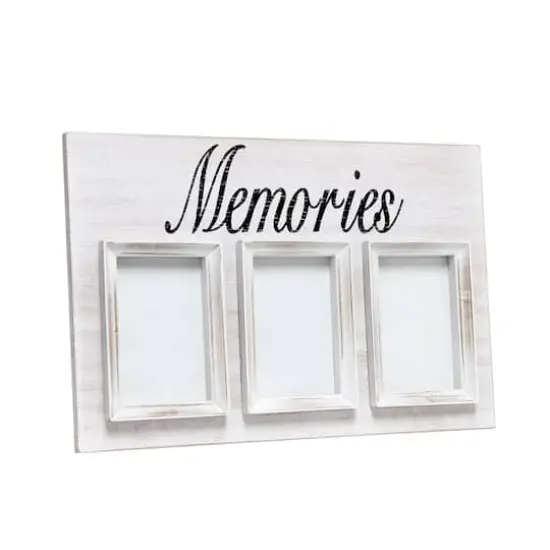  Elegant Designs Whitewash Memories 3 Photo Collage 4" x 6" Picture Frame {1}