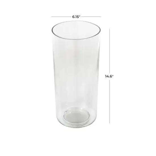 15" Clear Glass Minimalistic Decorative Vase {8}
