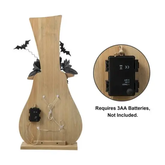 Glitzhome&reg; 30" Halloween Lighted Wood Floral Jack-O'-Lantern Porch D&eacute;cor with Timer {8}