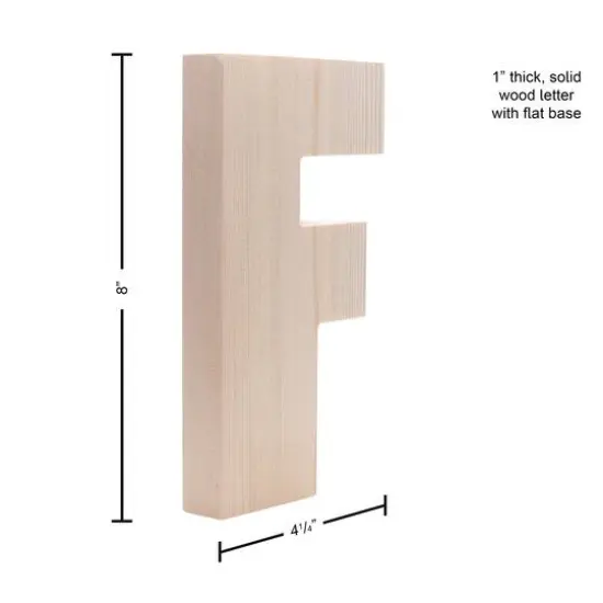 Hampton Art&trade; 8" Chunky Wood Letter F {5}