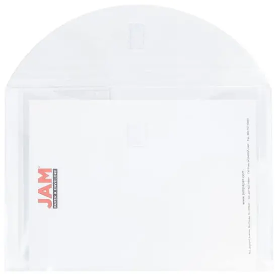 JAM Paper 9.75" x 13" Clear 3-Pocket Plastic Hook & Loop Closure Envelopes, 12ct. {5}