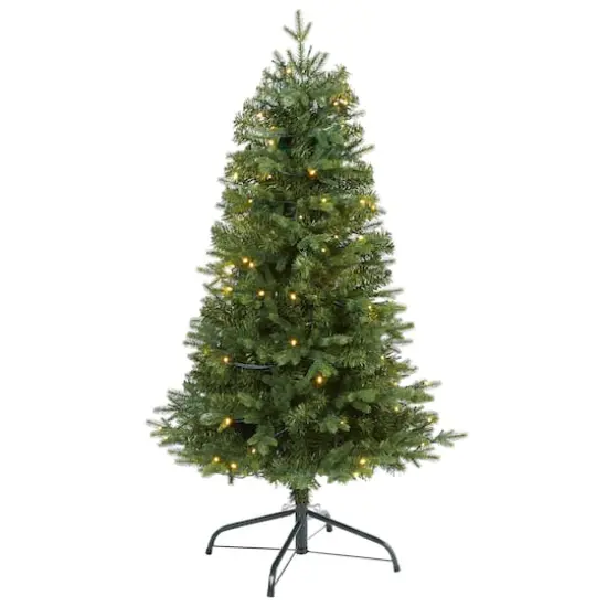 4ft. Pre-Lit Vermont Fir Artificial Christmas Tree with Clear LED Lights {1}