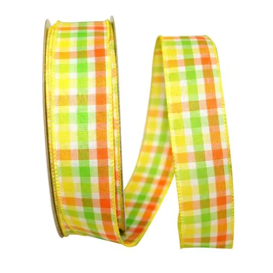 JAM Paper 1.5" x 50yd. Everyday Plaid Comb. 2 Value Wired Ribbon {1}