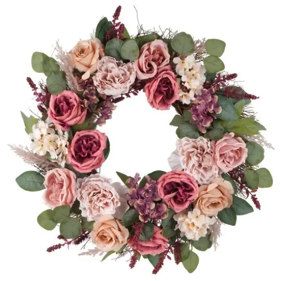 22" Pink Mixed Rose Wreath by Ashland&reg; {1}