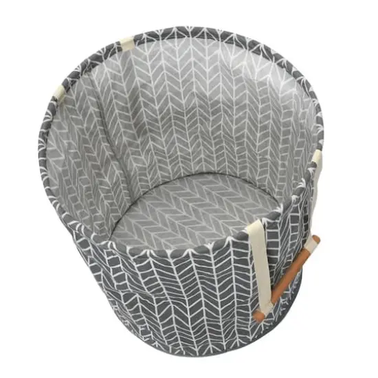 Household Essentials Krush Round Hamper with Wood Dowel Handles {7}