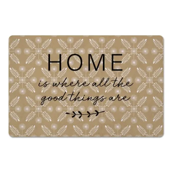 Gold Home is Where the Good Things Are Floor Mat, 18" x 27" {1}