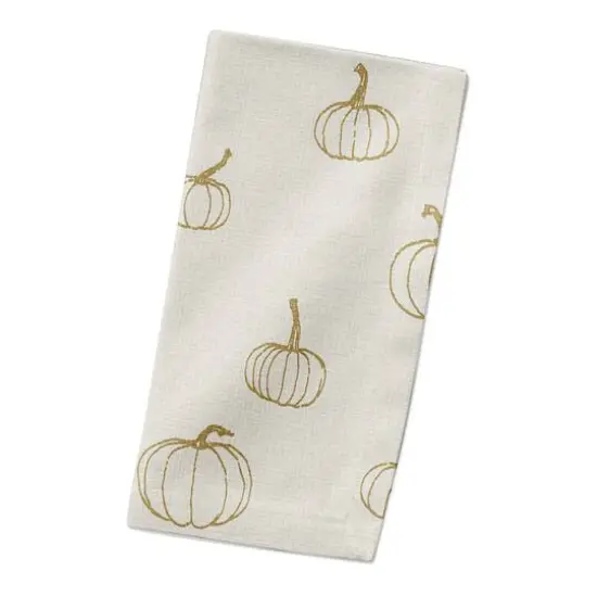 Mustard Yellow Mini Pumpkin Pattern Cotton Twill Napkin {3}
