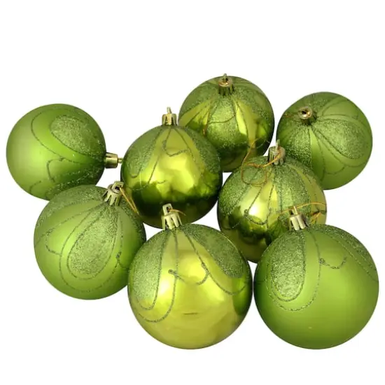 125ct. Green Shatterproof 3-Finish Tropical Christmas Ornaments {3}