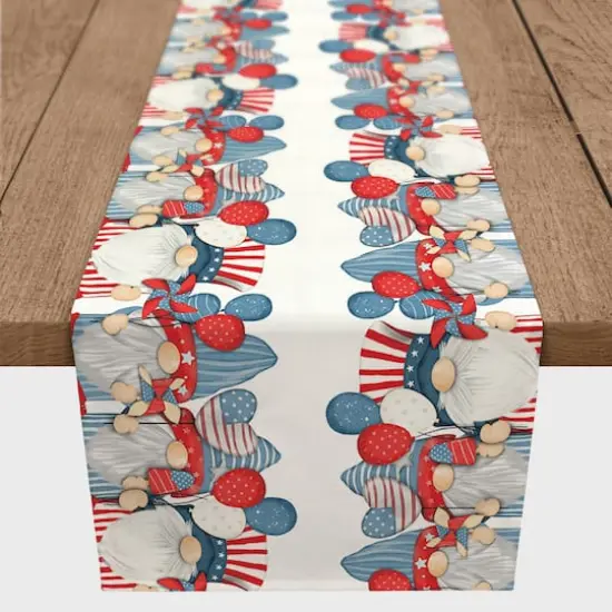 Americana Gnomes Poly Twill Table Runner {1}