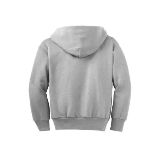 Port & Company&reg; Youth Core Fleece Full-Zip Hooded Sweatshirt Ash {5}