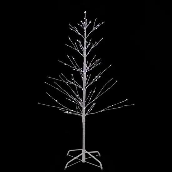 4ft. Pre-Lit White Birch Twig Artificial Christmas Tree, Pure White LED Lights {4}