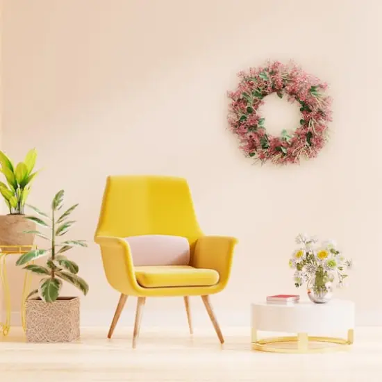 24" Artificial Gypsophila Floral Spring Wreath {5}