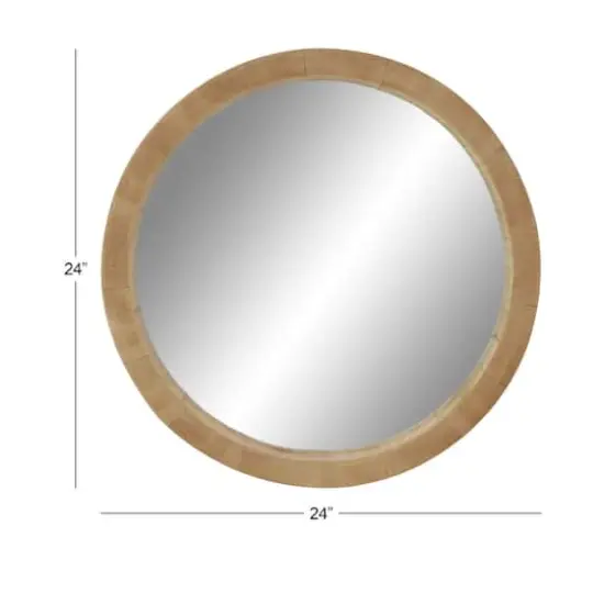 Brown Natural Framed Wall Mirror {5}