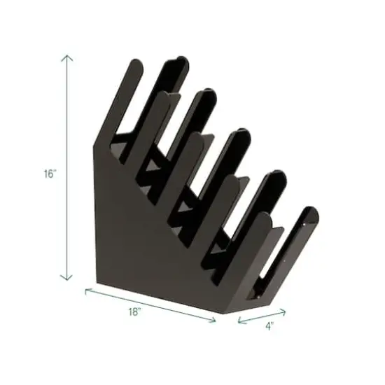 Mind Reader 4 Compartment Acrylic Cup & Lid Storage Organizer Black {4}