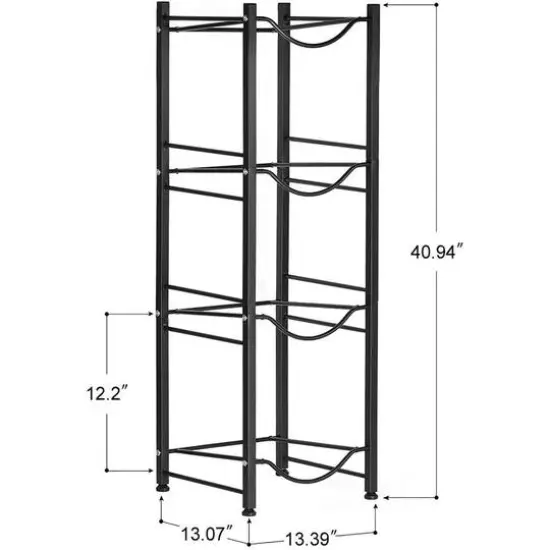 NEX&trade; 4-Tier 5-Gallon Water Bottle Storage Rack Black {4}
