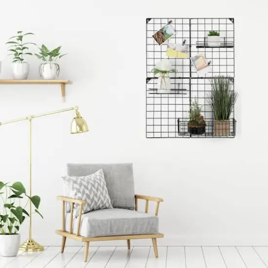 NEX&trade; Black Wall Grid Panel with 3 Wire Baskets {7}