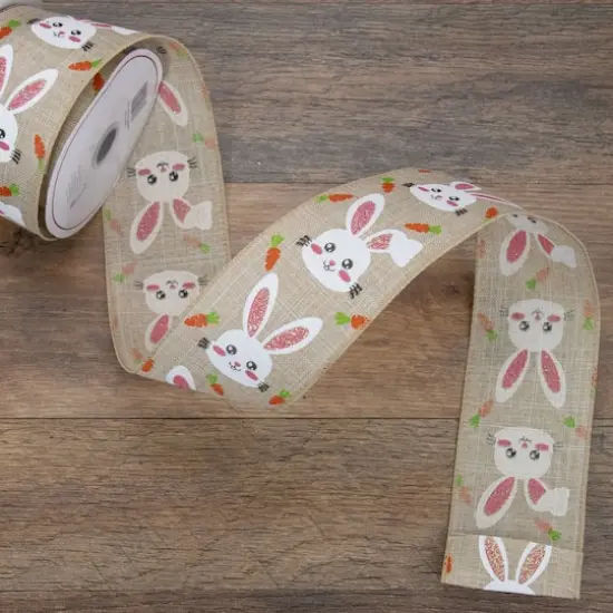 2.5" x 10yd. Spring Easter Bunny Wired Craft Ribbon {3}